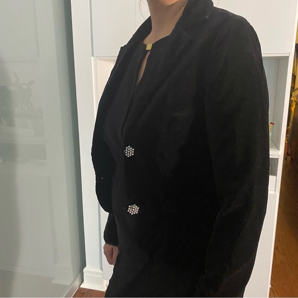 Old Navy Black Velvet Blazer With Sparkly Buttons Size XS - Picture 7 of 8